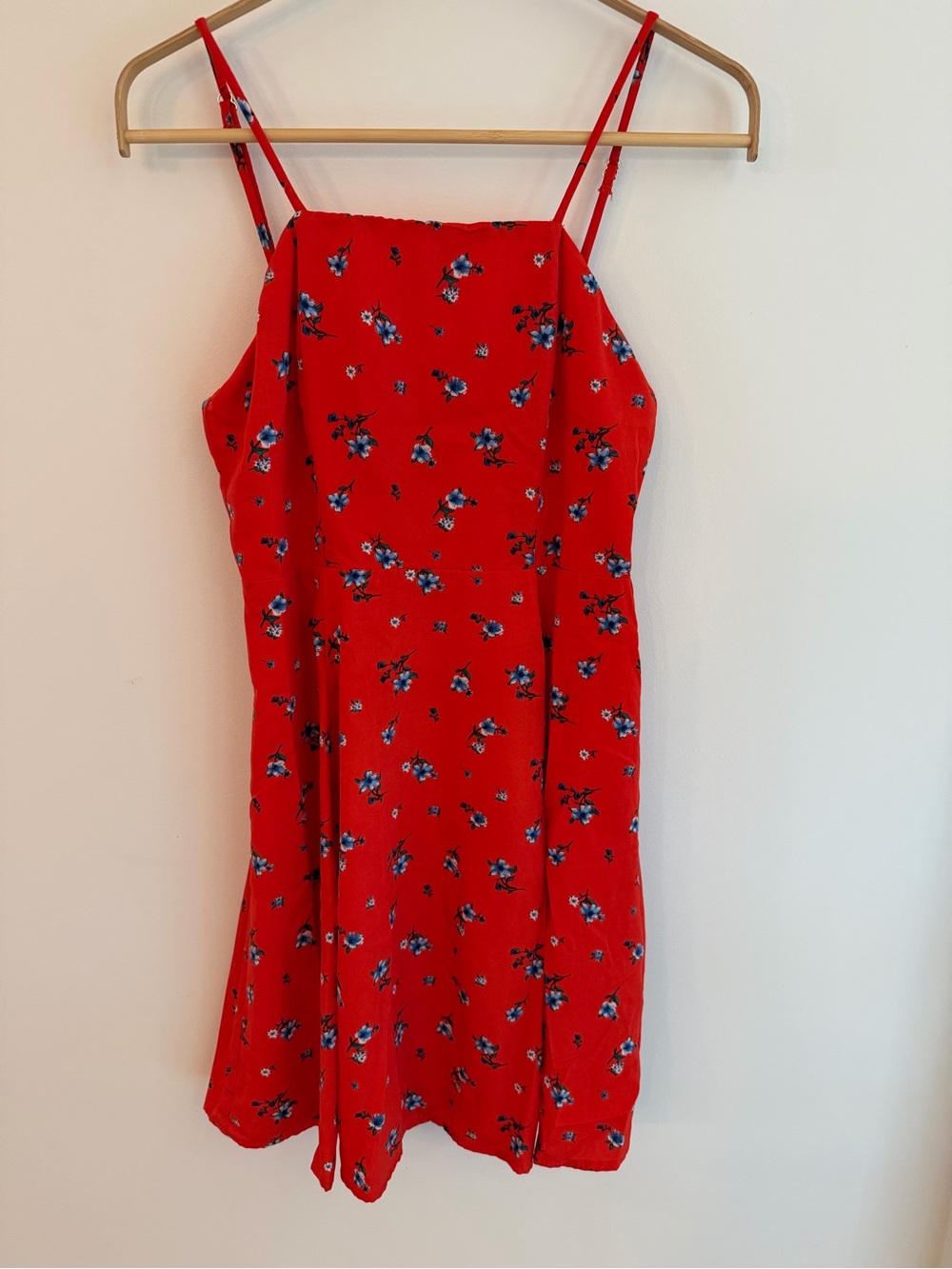 Altar'd State Red Floral Spaghetti Strap Mini Dress